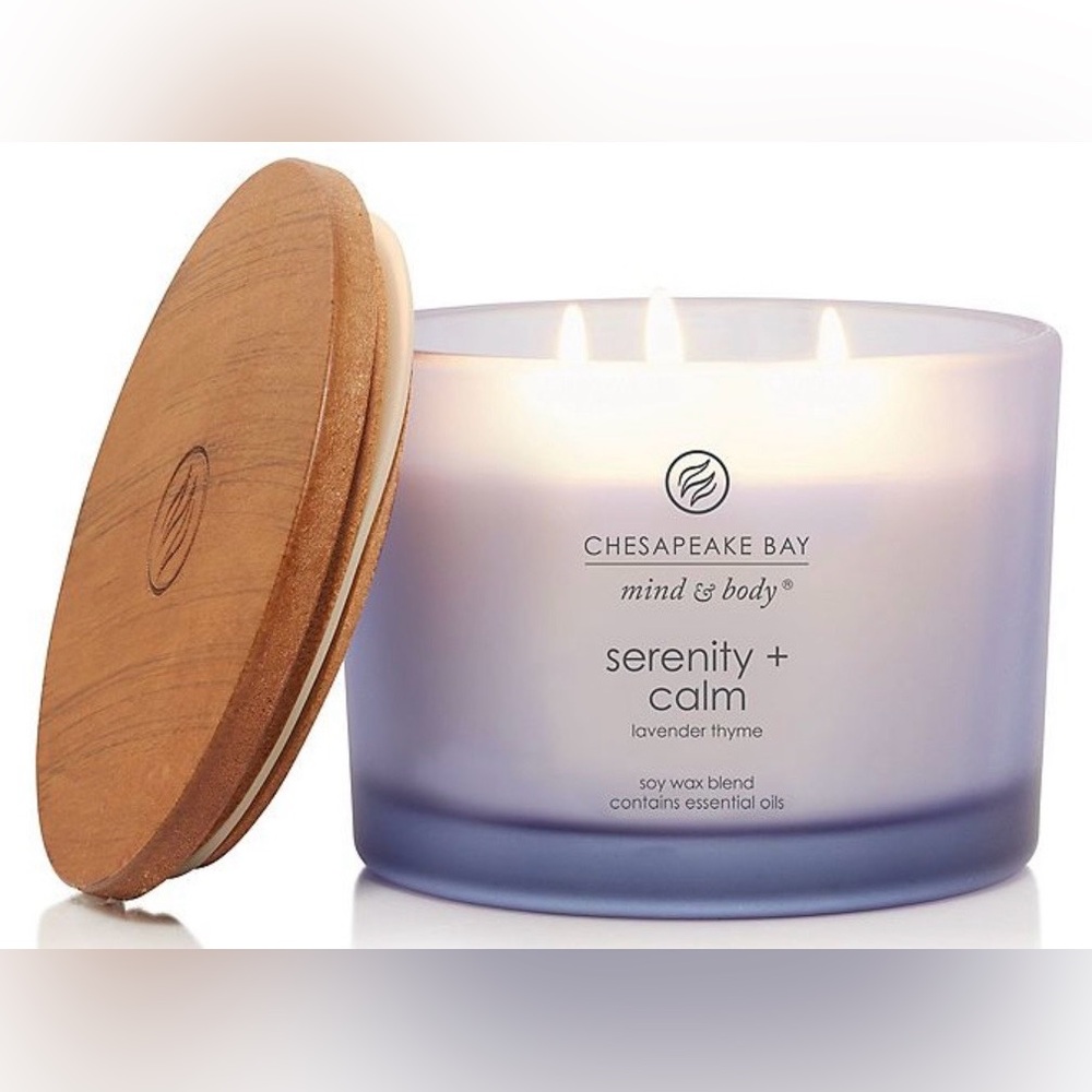 🆕🪷 CHESAPEAKE BAY MIND & BODY “SERENITY & CALM” 3-WICK JARRED CANDLE. (11 oz). - Picture 2 of 9